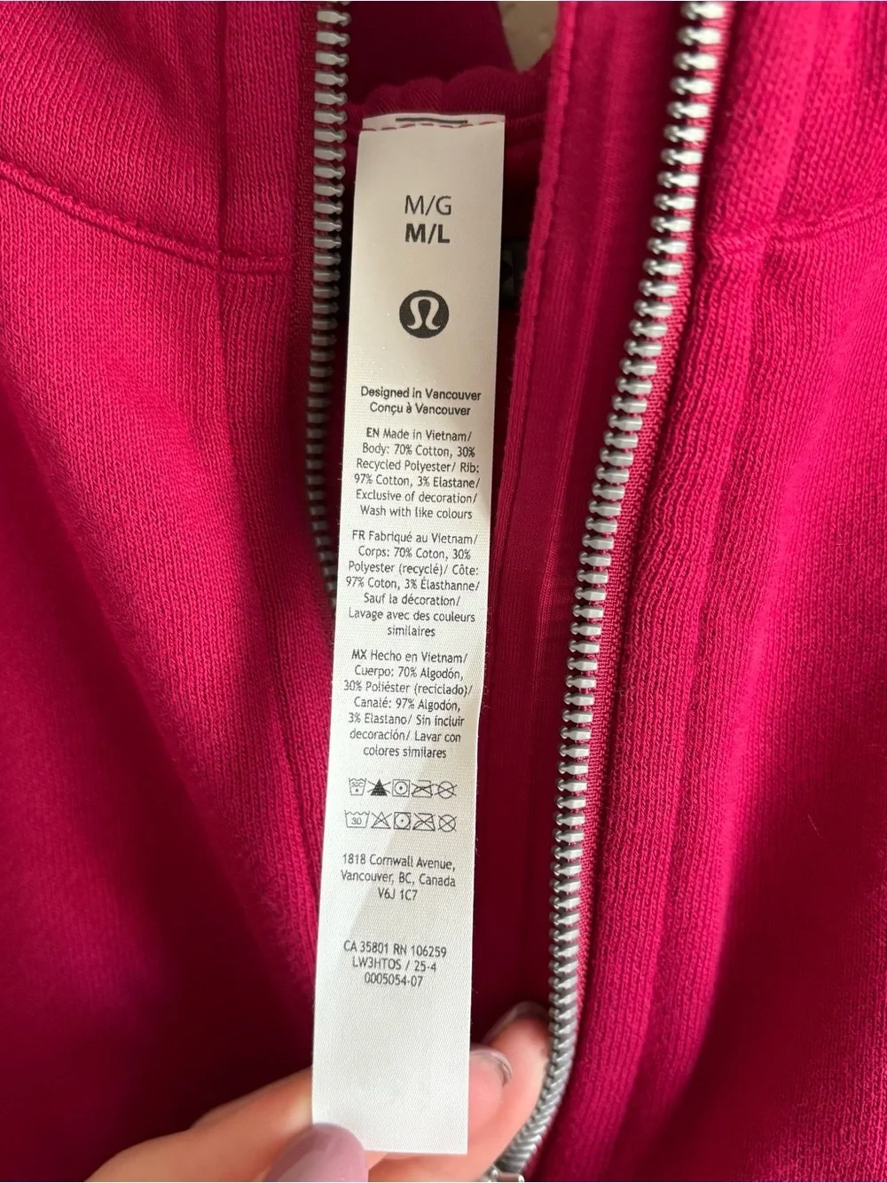 lululemon | Women's Scuba Oversized Half Zip Hoodie Size M/L Berry Rumble NWT